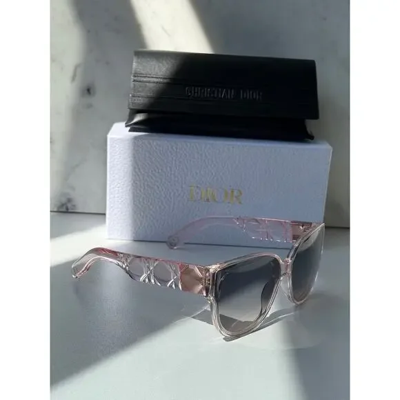 NEW Dior Lady Dior 95.22 Sunglasses in Transparent Pink - Picture 4 of 7